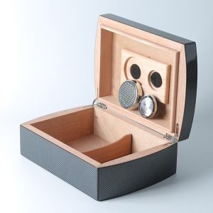 Premium Carbon Fiber Texture Cigar Humidor | Spanish Cedar Lining