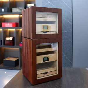 Sapele Wood Modular Cigar Humidor Collection | Tall & Short Units