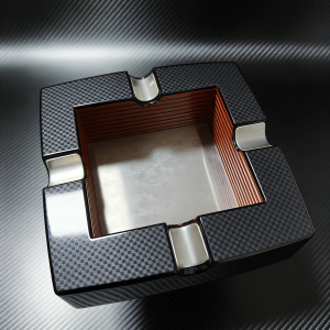 Luxury Carbon Fiber Square Cigar Ashtray: Premium Cigar Accessory for Discerning Enthusiasts