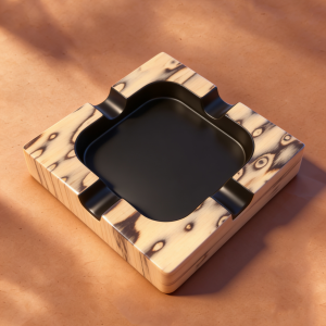 Luxury Faux Wood Square Cigar Ashtray: The Perfect Blend of Style & Function