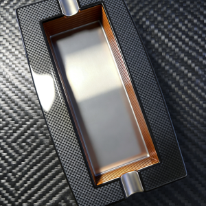 Luxury Carbon Fiber Rectangular Cigar Ashtray: Premium 2-Slot Cigar Accessory